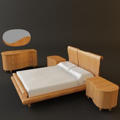 3d-model DOMINO modern bed (Italy) Ciliegio_Saber_012