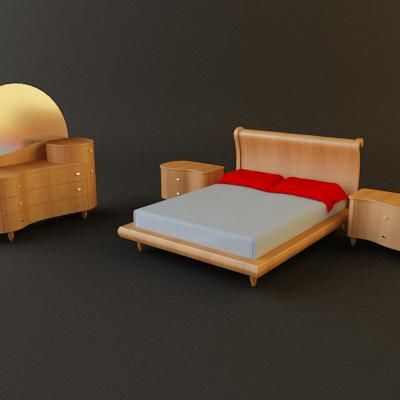 3d-model DOMINO modern bed (Italy) Ciliegio_Saber_013