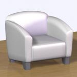 White armchair 3D – model  CAD symbol Wittmann Circle