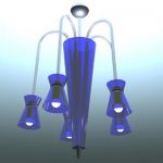 Modern blue Italian chandelier 3D model Aureliano Toso murano 1938 Correr