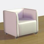 White minimalist armchair CAD 3D - model symbol Wittmann Cubica