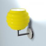 Yellow Italian contemporary sconce CAD 3D - model symbol Fabbian D17 Echo