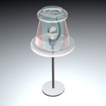 Italian lamp in a contemporary style with a transparent lampshade 3D model Fabbian D23 Ivette