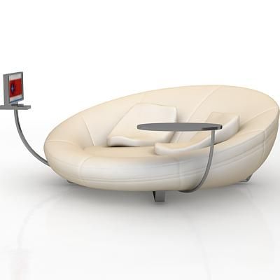 3D - model white sofa  de Sede_DS_152