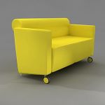 Italian sofa yellow 3D object Poltrona Frau Dafne2