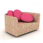 3D – model  colored armchair in a contemporary style with pink pillows CAD symbol IPE Cavalli Dupre