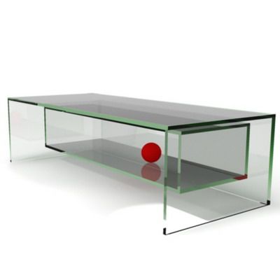 Rectangular glass table in the style of hi-tech 3D - model Ligne Roset Dyne