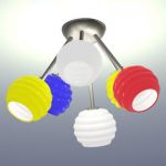 Colorful Italian chandelier 3D model Fabbian Echo E03