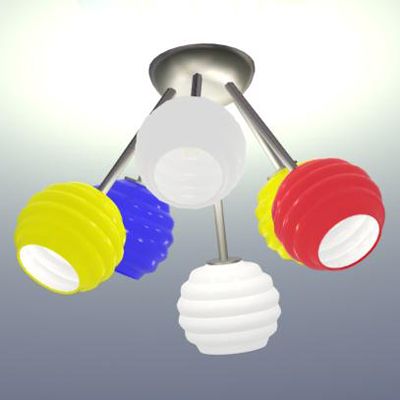 Colorful Italian chandelier 3D model Fabbian Echo E03