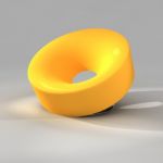 Yellow armchair in the style of minimalism 3D model Ferlea Pop