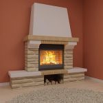 Qualitative 3D-model of country fireplace 19