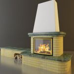 Qualitative 3D-model of fireplace in art nouveau 40