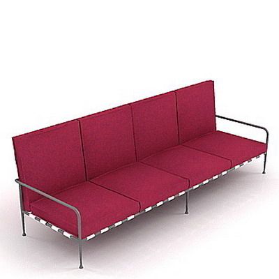 red sofa 3d object B&B Italia _Freetime FT 250