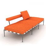 orange sofa 3d object B&B Italia  Freetime FT 260D1