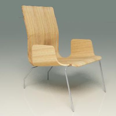 Italian Modern chair CAD 3D - model symbol Frighetto Noa 2