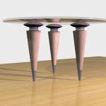Italian coffee table in the Art Nouveau style 3D model Giorgetti Conus