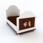 White and brown bed for the childrens room Greece 3D – model   Happy Bunny 2 1