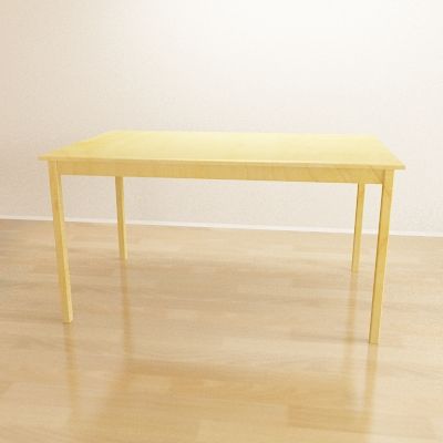 Rectangular wooden table 3D - model INGO120-75