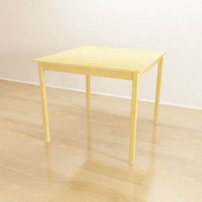 Square wooden table CAD 3D - model symbol INGO75-75