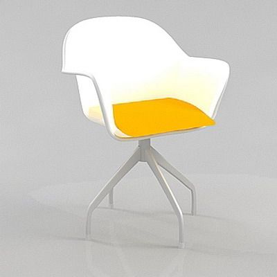 White armchair in the style of hi-tech CAD 3D - model symbol B&B Italia Iuta IU 68A