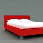 3D - model red and white Italian bed  IPE Cavalli Jean