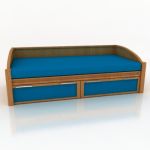 3D - model wooden bed with drawers modern 3D model K902