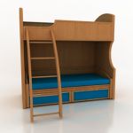 3D - model wooden bunk bed modern CAD symbol K905