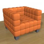 Armchair in the style of modernism CAD 3D - model symbol Wittmann Kubus