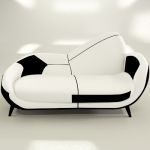 3D - model sofa pop-art  Moroso LOS MUEBLES AMOROSOS Saula Marina bianconero Cod S1027 195-95-94