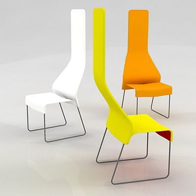 Chair in the style of hi-tech CAD 3D - model symbol B&B Italia Lazy