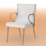 White French chair with armrests Minimalism 3D model Ligne Roset Smala 2