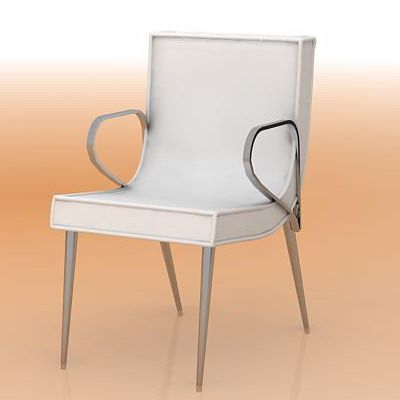 White French chair with armrests Minimalism 3D model Ligne Roset Smala 2