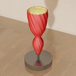 Italian red table lamp modern 3D model Lussole md 18