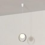 Minimalist white Italian chandelier 3D - model CAD symbol Lussole md 36