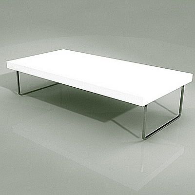 Rectangular white table in the style of minimalism 3D model IPE Cavalli Mellow60?120?30