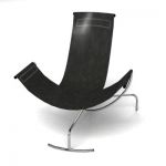 Italian black armchair in the style of hi-tech 3D – model  CAD symbol Moroso 40 80 A