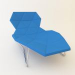 Blue sunbed Italian style high-tech CAD 3D - model symbol Moroso Antibodi Cod 0362 90-157-77