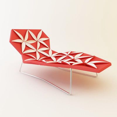 Red and white Italian Lounge CAD 3D - model symbol Moroso Antibodi Cod 036_90-157-77