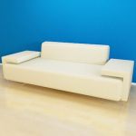 Italian white sofa 3D model Moroso Lowland LLCO3 244-96-73 