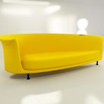 Italian yellow sofa 3D object Moroso Newtone cod 05G 287-100-93