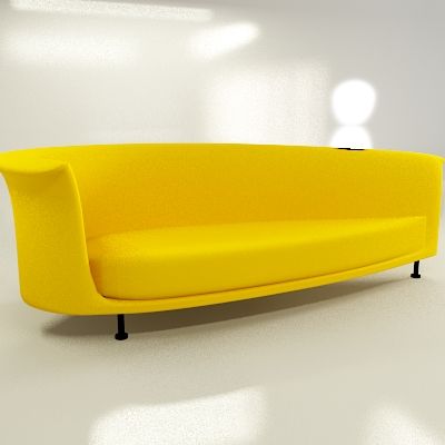 Italian yellow sofa 3D object Moroso Newtone cod_05G_287-100-93