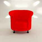 Italian red armchair in the Art Nouveau style 3D object Moroso Newtone cod 05X 78-81-75