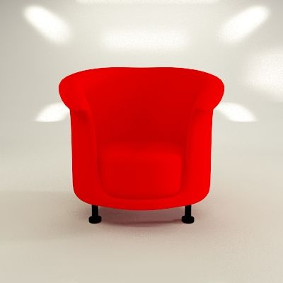 Italian red armchair in the Art Nouveau style 3D object Moroso Newtone cod 05X_78-81-75
