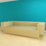 3D - model white Italian sofa  Moroso Phoenix Cod 003 240-110-64