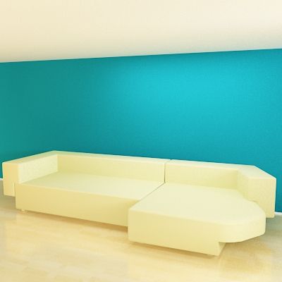 Italian sofa minimalism 3D object Moroso Phoenix Composizione_A_337-145-64