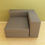 Seat in the Italian minimalist style 3D model Moroso Springfield Cod 072 98-98-60