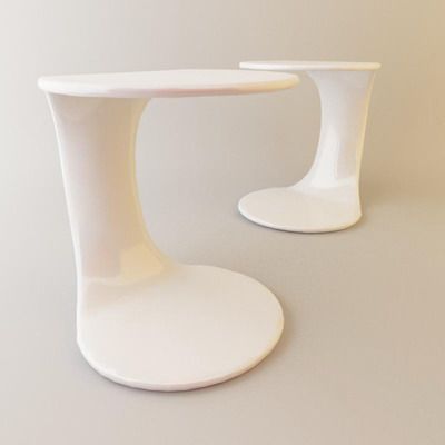 White chair high-tech Italy 3D model Moroso T-Yo-Yo W 40_43_45
