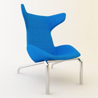 Italian blue armchair in the style of hi-tech 3D – model  CAD symbol Moroso TakeALineForAWalk Cod 0791_77-126-110