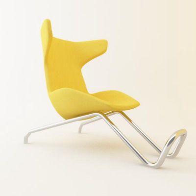 Yellow armchair Italy in the style of high-tech CAD symbol Moroso TakeALineForAWalk Cod 079_77-126-110