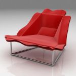 Italian red armchair in the style of hi-tech 3D model Moroso VOLANT Cod 295 110-103-77